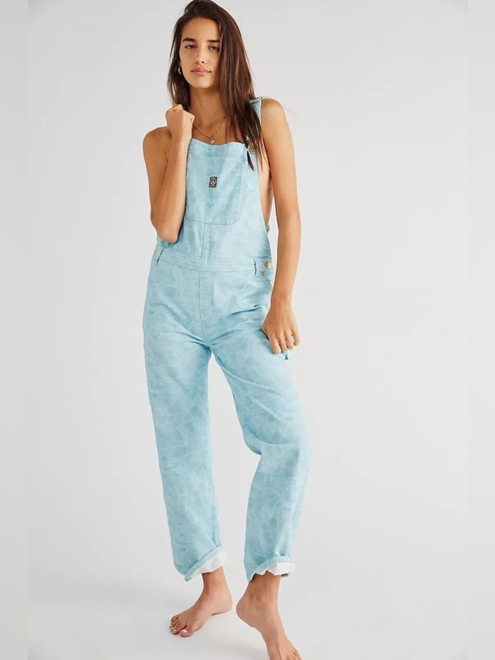 Free People House Of Sunny Overalls Women’s US Sz 4 Pure Shores Ocean Wash - Picture 11 of 13